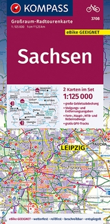 KOMPASS Großraum-Radtourenkarte Sachsen, 1:125000 - 