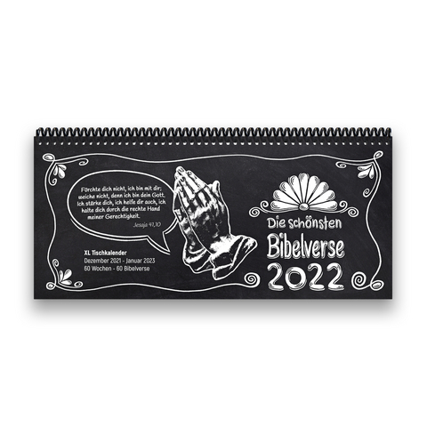 Tischkalender- Planer 2022 „Bibelverse“ Buntkalender® Schwarz