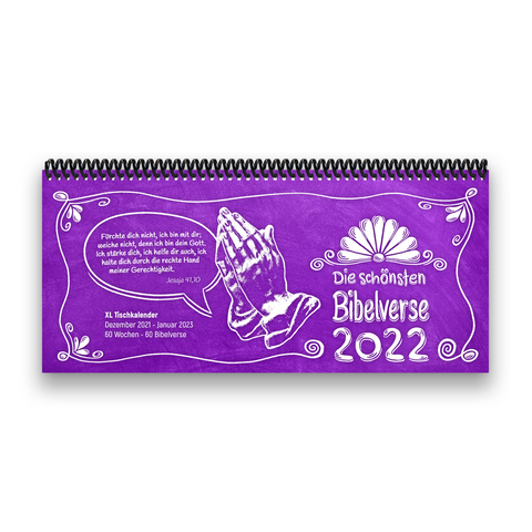 Tischkalender- Planer 2022 „Bibelverse“ Buntkalender® Lila