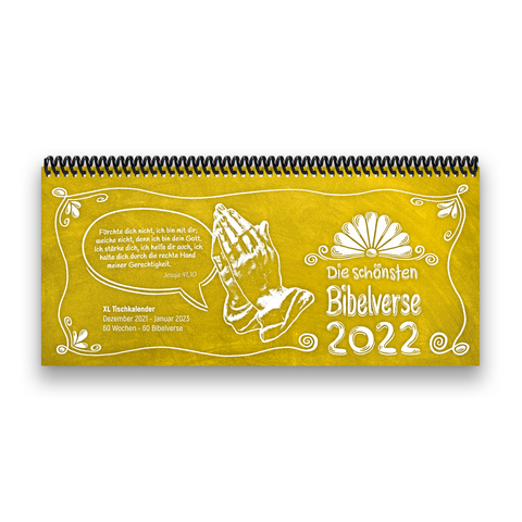 Tischkalender- Planer 2022 „Bibelverse“ Buntkalender® Gelb