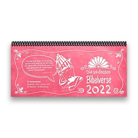 Tischkalender- Planer 2022 „Bibelverse“ Buntkalender® Rosa