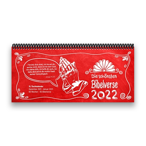Tischkalender- Planer 2022 „Bibelverse“ Buntkalender® Rot