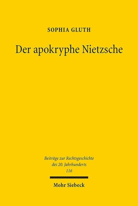 Der apokryphe Nietzsche - Sophia Gluth