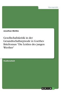 Gesellschaftskritik in der Gesandtschaftsepisode in Goethes Briefroman "Die Leiden des jungen Werther" - Jonathan Mettke