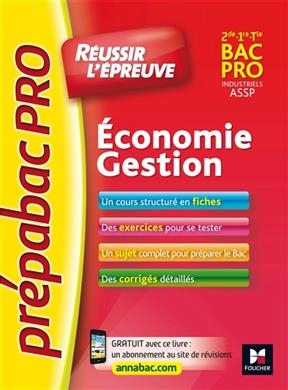 Economie gestion, bac pro industriels, ASSP, 2de, 1re, terminale - Marie-Madeleine Piroche-Gléréan
