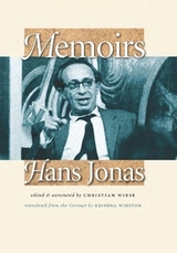 Memoirs – Hans Jonas - Jonas, Hans; Wiese, Christian; Winston, Krishna