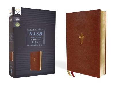 NASB, Thinline Bible, Leathersoft, Brown, Red Letter, 1995 Text, Comfort Print -  Zondervan