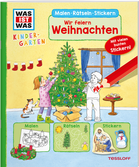 WAS IST WAS Kindergarten Malen Rätseln Stickern Wir feiern Weihnachten - Lisa Herden