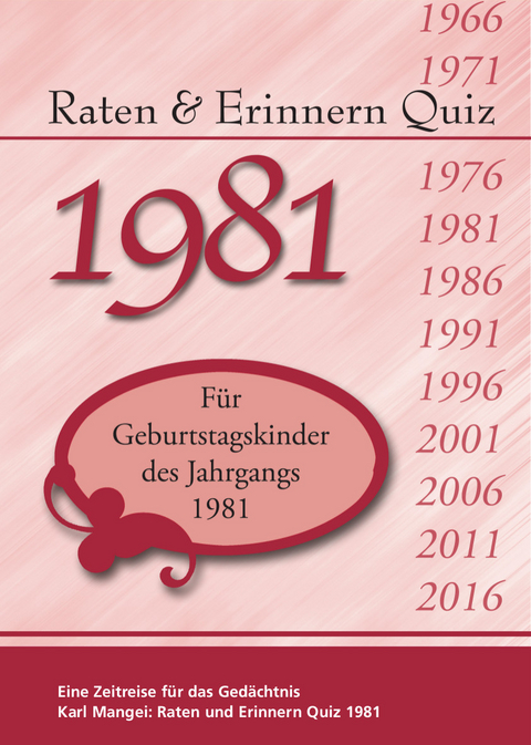 Raten und Erinnern Quiz 1981 - Karl Mangei