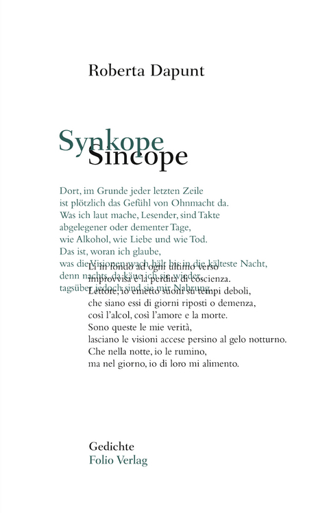 Synkope / Sincope - Roberta Dapunt