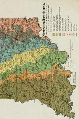 19th Century Geological Map of Indiana - a Poetose Notebook / Journal / Diary (50 Pages/25 Sheets)