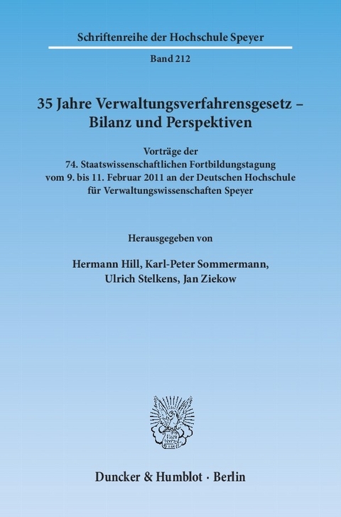 35 Jahre Verwaltungsverfahrensgesetz - Bilanz und Perspektiven. - 