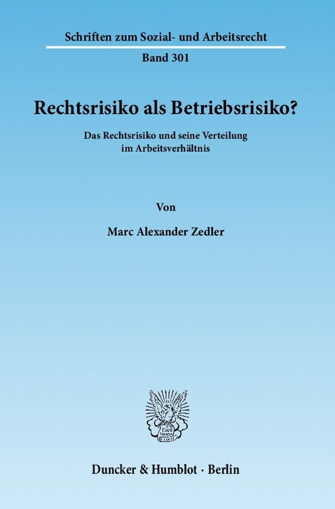 Rechtsrisiko als Betriebsrisiko? -  Marc Alexander Zedler