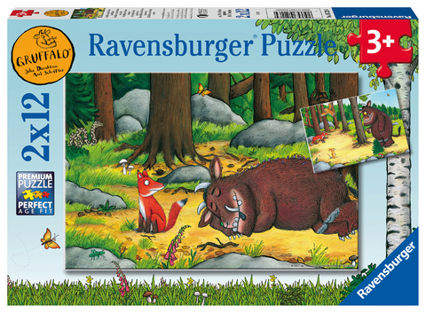 Ravensburger Kinderpuzzle - 05226 Grüffelo und die Tiere des Waldes - Puzzle für Kinder ab 3 Jahren, mit 2x12 Teilen