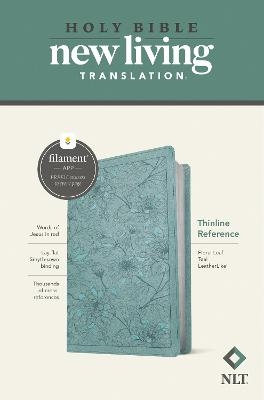 NLT Thinline Reference Bible, Filament Edition, Floral Teal -  Tyndale