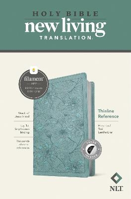 NLT Thinline Reference Bible, Filament Edition, Floral Teal -  Tyndale House