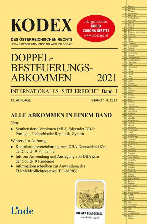 KODEX Doppelbesteuerungsabkommen 2021 - Judith Herdin-Winter, Sabine Schmidjell-Dommes