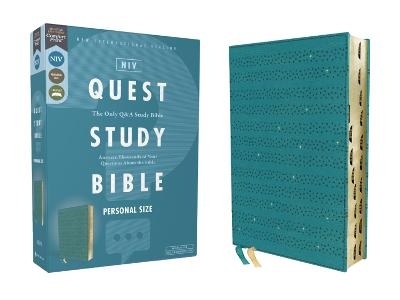NIV, Quest Study Bible, Personal Size, Leathersoft, Teal, Thumb Indexed, Comfort Print