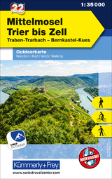 Mittelmosel - Trier bis Zell Traben - Trarbach - Bernkastel-Kues, Nr. 22 Outdoorkarte Deutschland 1:35 000
