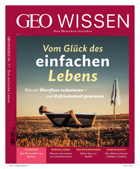 GEO Wissen / GEO Wissen 71/2020 - Vom Glück des einfachen Lebens - Jens Schröder, Markus Wolff