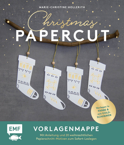 Set: Christmas Papercut – Die Vorlagenmappe mit Anleitung und 20 weihnachtlichen Papierschnitt-Motiven zum Sofort-Loslegen - Marie-Christine Hollerith