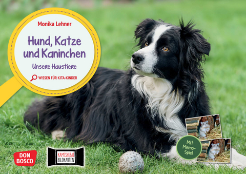 Hund, Katze und Kaninchen. Unsere Haustiere. Kamishibai Bildkarten und Memo-Spiel - Monika Lehner