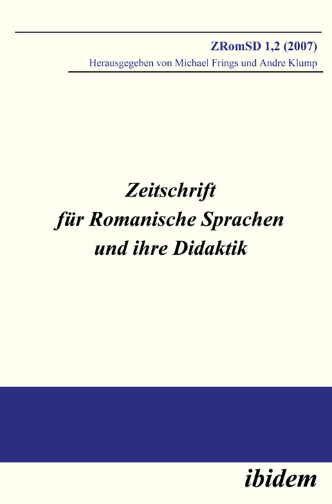 Zeitschrift für Romanische Sprachen und ihre Didaktik - 