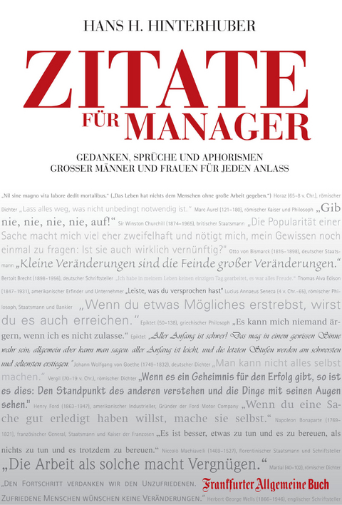 Zitate für Manager - Hans H. Hinterhuber