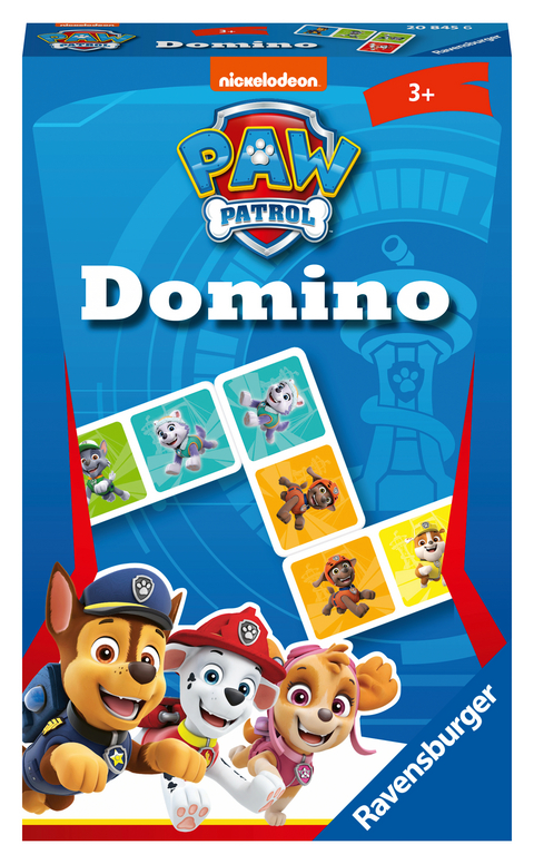 Ravensburger Mitbringspiel - 20845 - Paw Patrol Domino - Das bekannte Legespiel für Kinder ab 3 Jahren