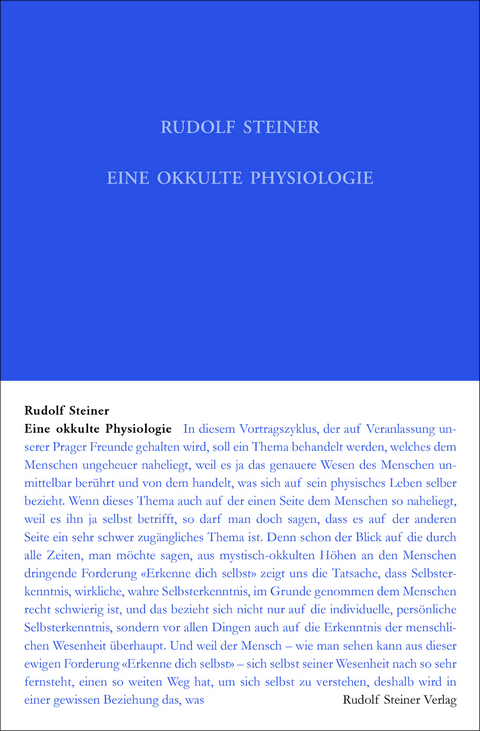 Eine okkulte Physiologie - Rudolf Steiner