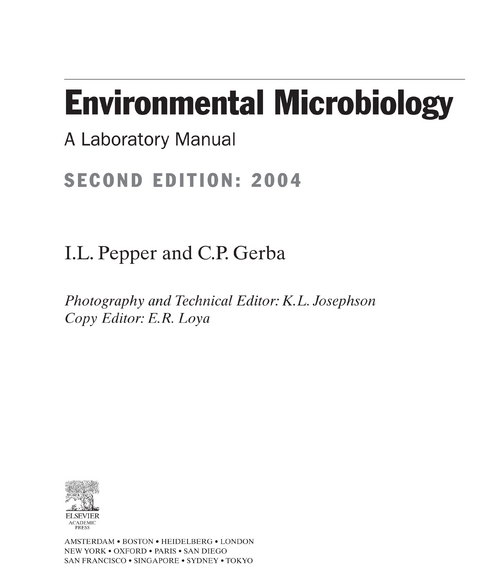 Environmental Microbiology -  Jeffrey W. Brendecke,  Charles P. Gerba,  Ian Pepper