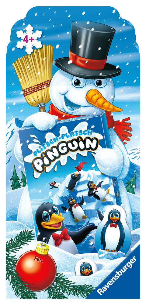 Weihnachtsaktion, Plitsch Platsch Pinguin von Ravensburger, kompakte Mitbringspiel-Ausgabe des beliebten Geschicklichkeitsspiels, ab 4 Jahren