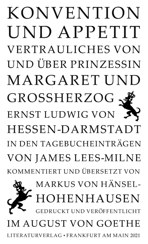 Konvention und Appetit - Markus von Hänsel-Hohenhausen