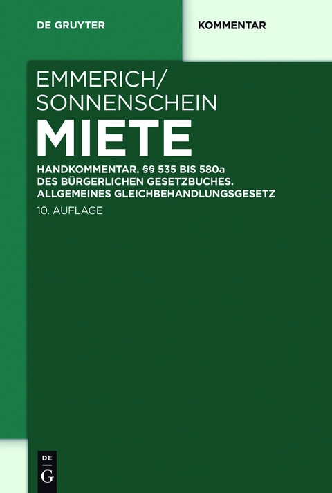 Miete - Volker Emmerich, Jürgen Sonnenschein
