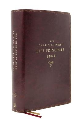 NASB, Charles F. Stanley Life Principles Bible, 2nd Edition, Leathersoft, Burgundy, Thumb Indexed, Comfort Print