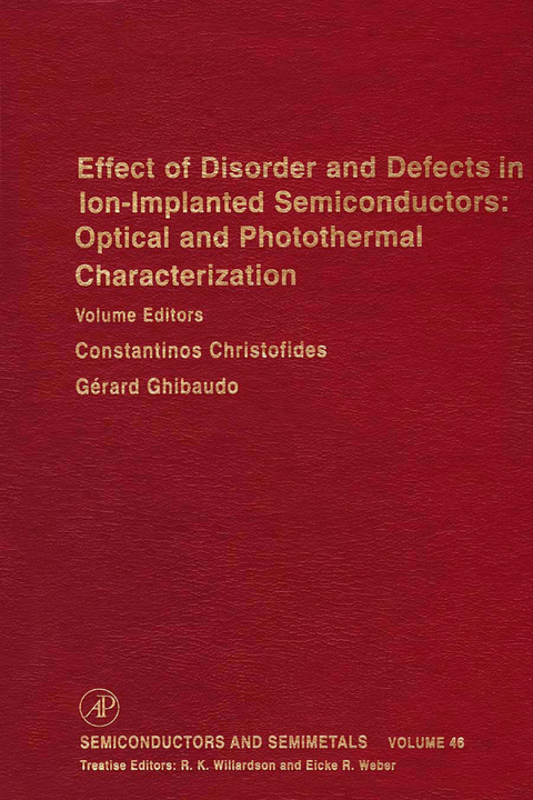 Effect of Disorder and Defects in Ion-Implanted Semiconductors: Optical and Photothermal Characterization - 