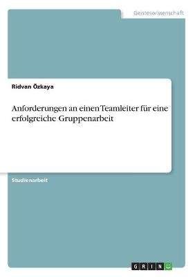 Anforderungen an einen Teamleiter fÃ¼r eine erfolgreiche Gruppenarbeit - Ridvan Ãzkaya