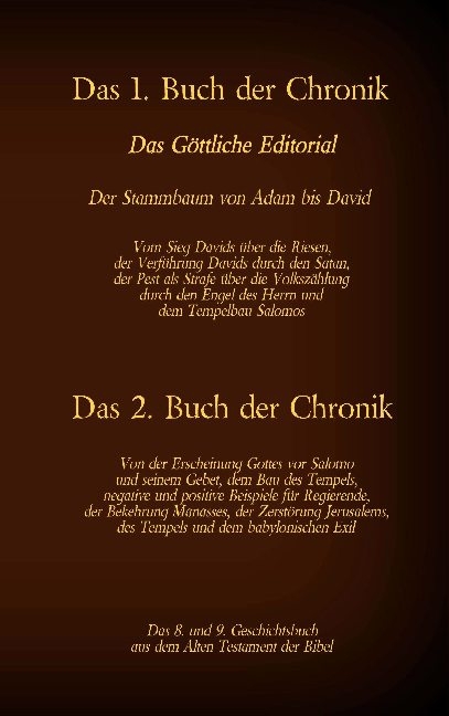 Das 8. und 9. Geschichtsbuch aus dem Alten Testament der Bibel - Martin Luther