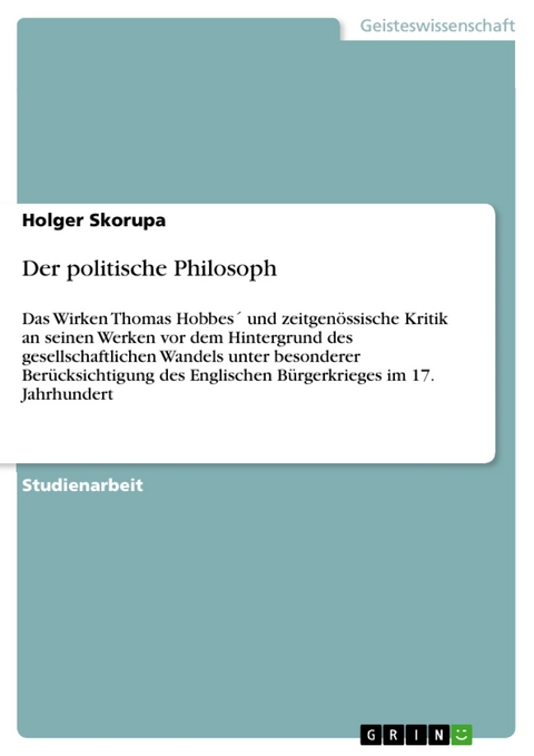 Der politische Philosoph - Holger Skorupa