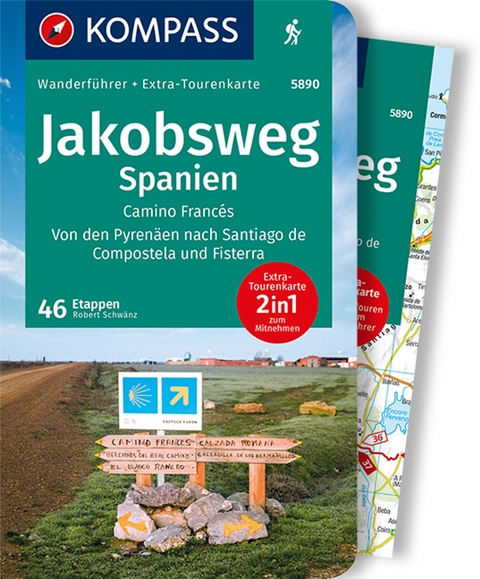 KOMPASS Wanderführer Jakobsweg Spanien, 60 Touren - Robert Schwänz