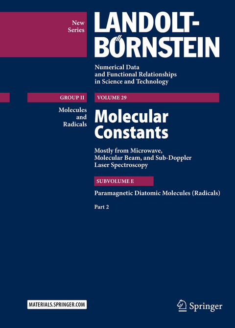 Molecular Constants Mostly from Microwave, Molecular Beam, and Sub-Doppler Laser Spectroscopy - Dines Christen