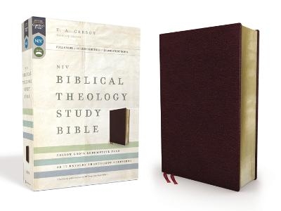 NIV, Biblical Theology Study Bible (Trace the Themes of Scripture), Bonded Leather, Burgundy, Thumb Indexed, Comfort Print
