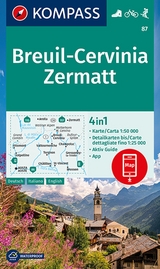 KOMPASS Wanderkarte 87 Breuil-Cervinia, Zermatt 1:50.000