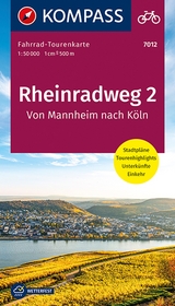 KOMPASS Fahrrad-Tourenkarte Rheinradweg 2, von Mannheim nach Köln 1:50.000