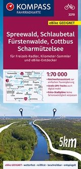 KOMPASS Fahrradkarte 3370 Spreewald, Schlaubetal, Fürstenwalde, Cottbus, Scharmützelsee 1:70.000 - 