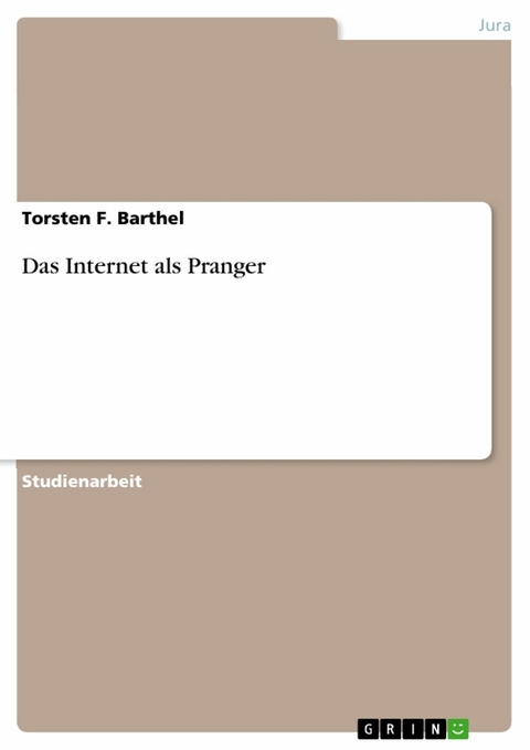 Das Internet als Pranger - Torsten F. Barthel