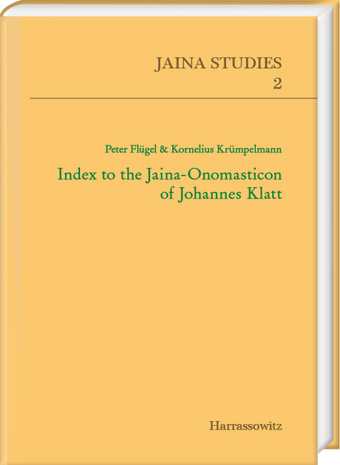 Index to the Jaina-Onomasticon of Johannes Klatt - Peter Flügel, Kornelius Krümpelmann