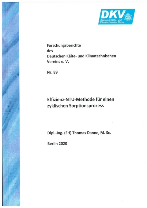 Effizienz-NTU-Methode für einen zyklischen Sorptionsprozess - Thomas Danne