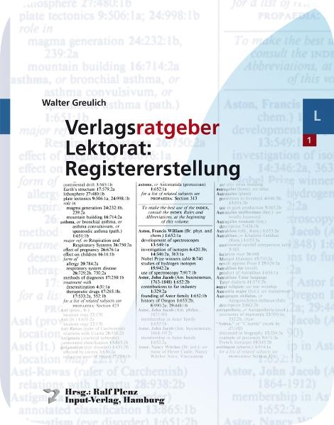 Verlagsratgeber Lektorat: Registererstellung - Walter Greulich