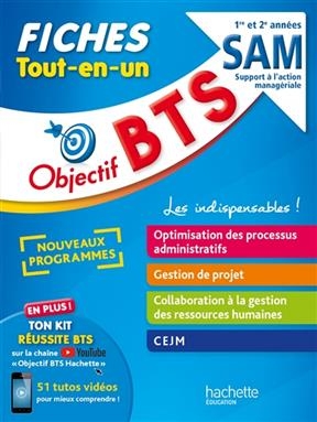 BTS SAM support à l'action managériale, 1re et 2e années : fiches tout-en-un : nouveaux programmes